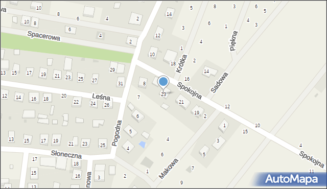Nowe Grobice, Spokojna, 23, mapa Nowe Grobice