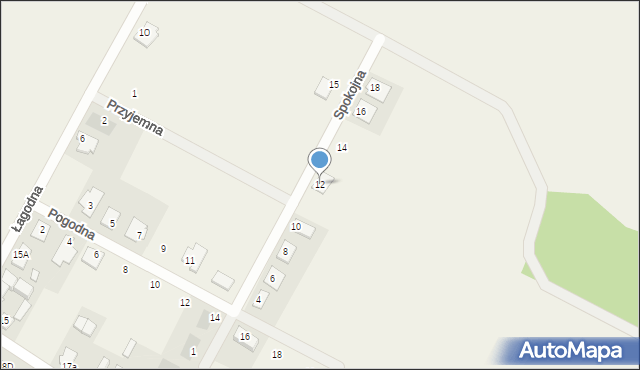 Nowe Oborzyska, Spokojna, 12, mapa Nowe Oborzyska