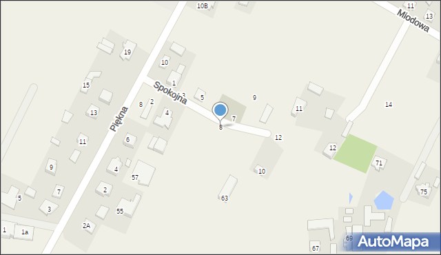 Nowe Osiny, Spokojna, 8, mapa Nowe Osiny