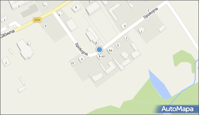 Nowe Piekuty, Spokojna, 7, mapa Nowe Piekuty