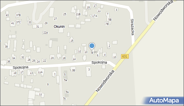 Nowy Dwór Mazowiecki, Spokojna, 8, mapa Nowy Dwór Mazowiecki