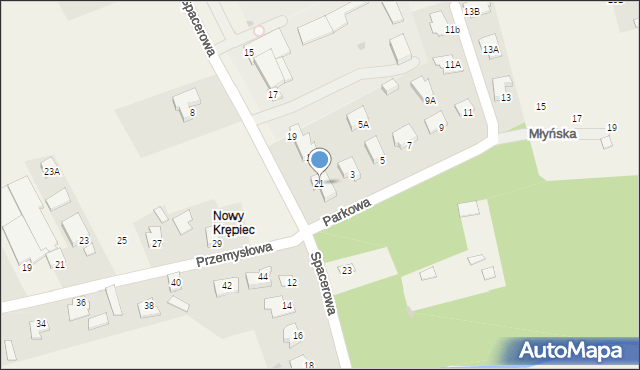 Nowy Krępiec, Spacerowa, 21, mapa Nowy Krępiec