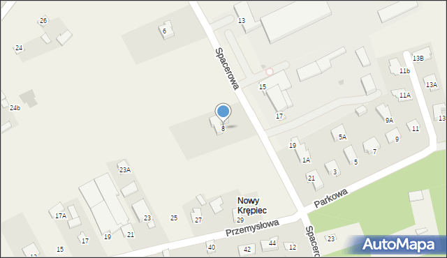 Nowy Krępiec, Spacerowa, 8, mapa Nowy Krępiec
