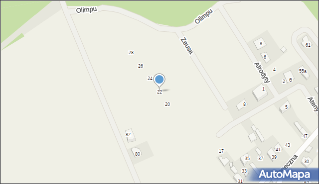 Okuniew, Spartańska, 22, mapa Okuniew