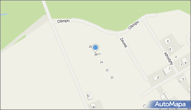 Okuniew, Spartańska, 26, mapa Okuniew