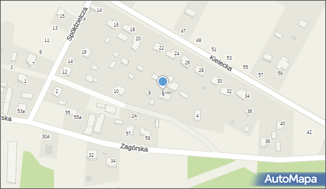 Oleszno, Spółdzielcza, 6, mapa Oleszno
