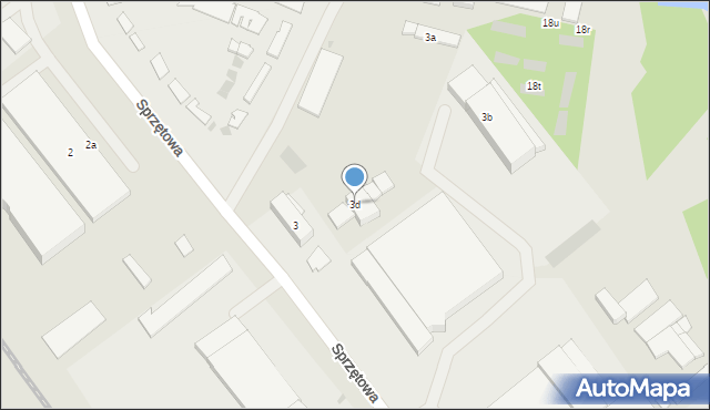 Olsztyn, Sprzętowa, 3d, mapa Olsztyna