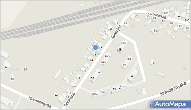 Opalenica, Spokojna, 6, mapa Opalenica