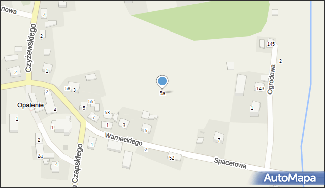 Opalenie, Spacerowa, 5a, mapa Opalenie
