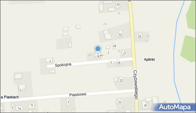 Opalenie, Spokojna, 4, mapa Opalenie