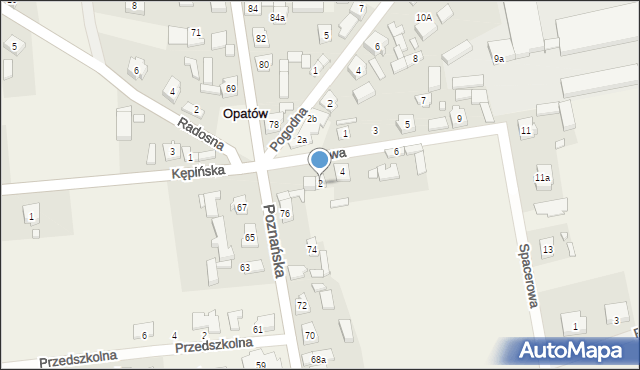 Opatów, Spacerowa, 2, mapa Opatów