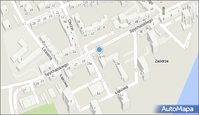 Opole, Spychalskiego Stanisława, 13, mapa Opola