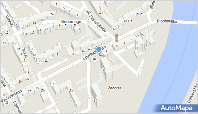 Opole, Spychalskiego Stanisława, 3B, mapa Opola