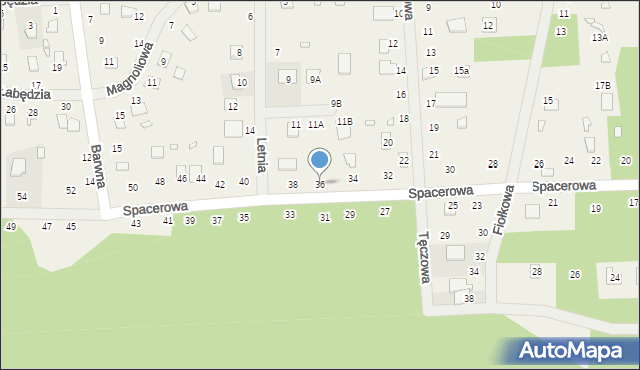 Orchówek, Spacerowa, 36, mapa Orchówek