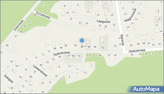 Orchówek, Spacerowa, 60, mapa Orchówek