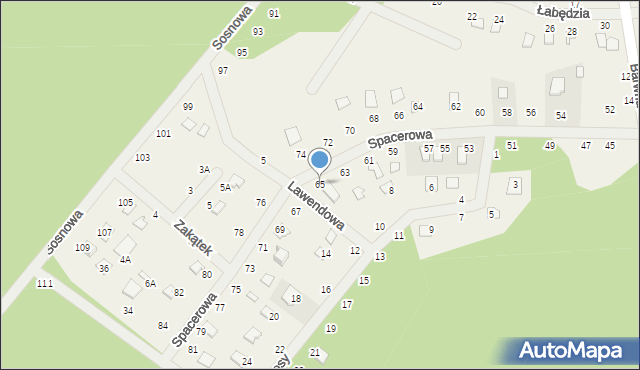 Orchówek, Spacerowa, 65, mapa Orchówek