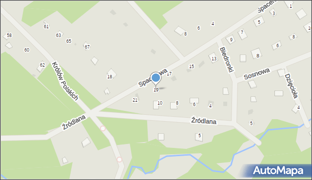 Osieck, Spacerowa, 19, mapa Osieck