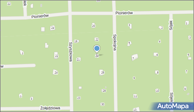 Osiedle Wilga, Spokojna, 24, mapa Osiedle Wilga