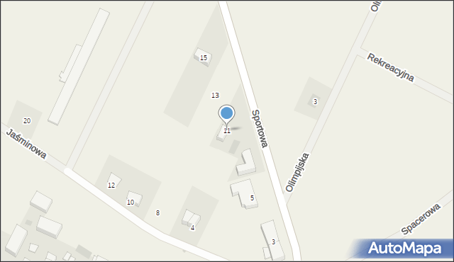 Osiek, Sportowa, 11, mapa Osiek