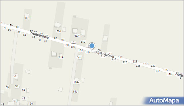 Osiny, Spacerowa, 108, mapa Osiny