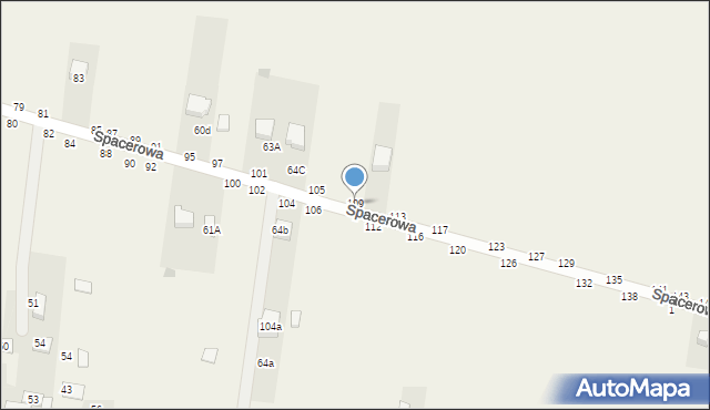 Osiny, Spacerowa, 109, mapa Osiny