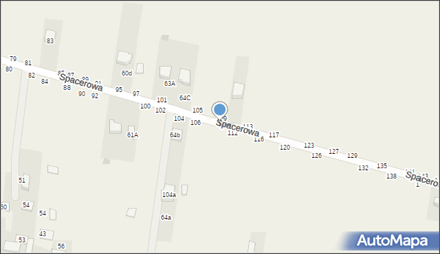 Osiny, Spacerowa, 110, mapa Osiny