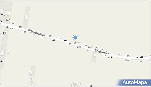 Osiny, Spacerowa, 135, mapa Osiny