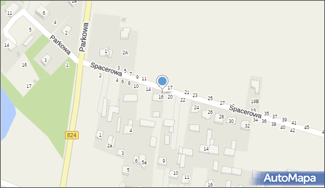 Osiny, Spacerowa, 18, mapa Osiny