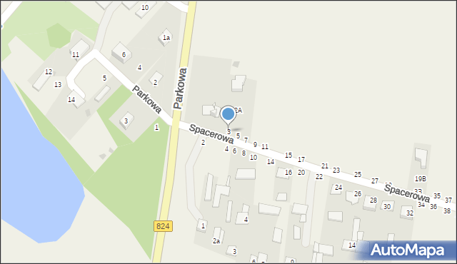 Osiny, Spacerowa, 3, mapa Osiny