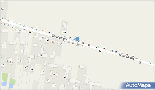 Osiny, Spacerowa, 40, mapa Osiny