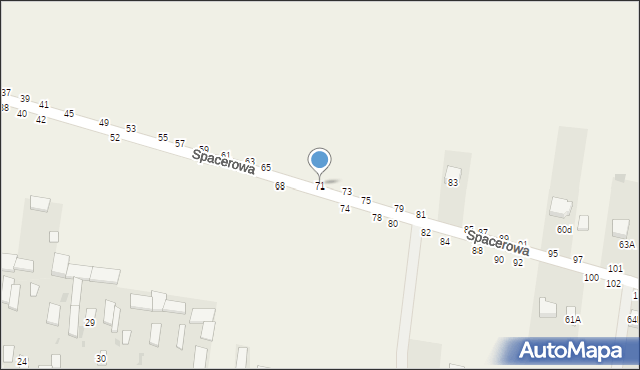 Osiny, Spacerowa, 71, mapa Osiny