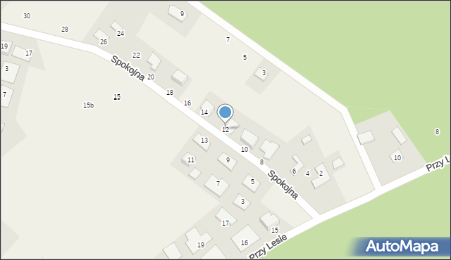 Osówiec, Spokojna, 12, mapa Osówiec