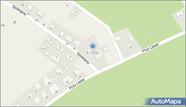 Osówiec, Spokojna, 4, mapa Osówiec