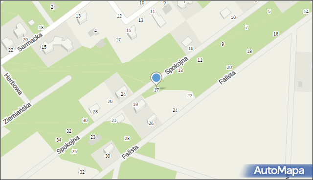 Osowiec, Spokojna, 17, mapa Osowiec