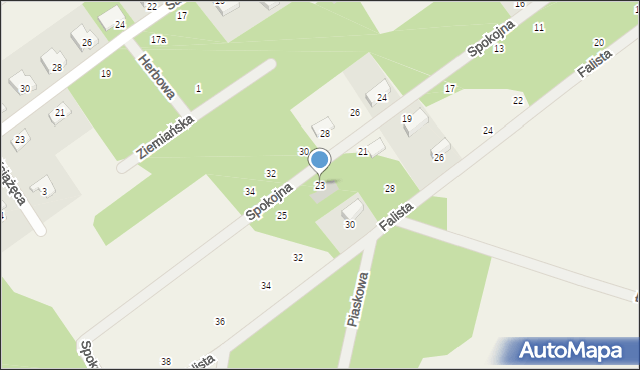 Osowiec, Spokojna, 23, mapa Osowiec