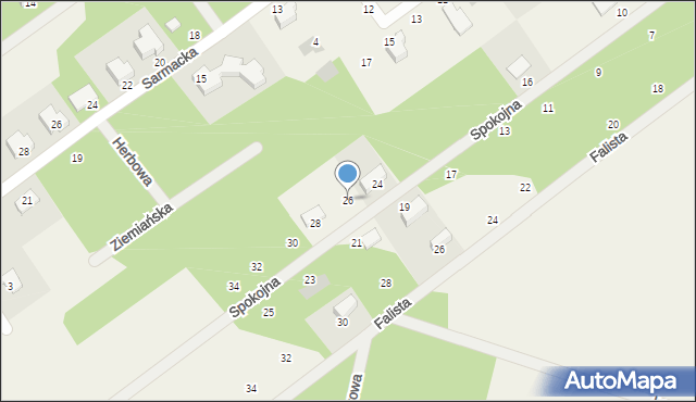 Osowiec, Spokojna, 26, mapa Osowiec