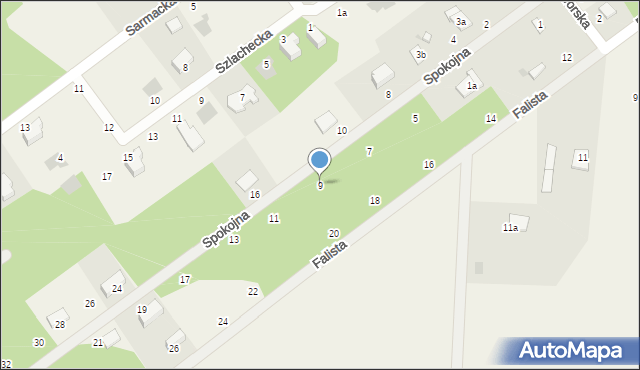 Osowiec, Spokojna, 9, mapa Osowiec