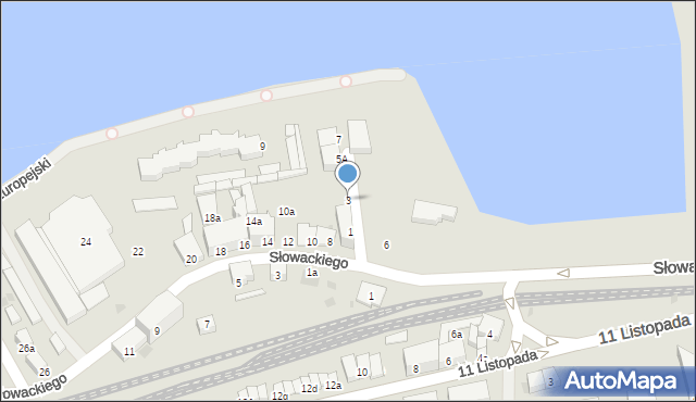 Ostróda, Spichrzowa, 3, mapa Ostróda