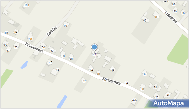 Ostrów, Spacerowa, 44, mapa Ostrów