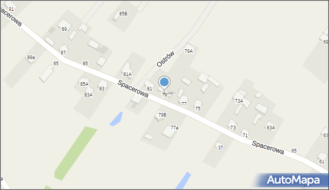 Ostrów, Spacerowa, 52, mapa Ostrów