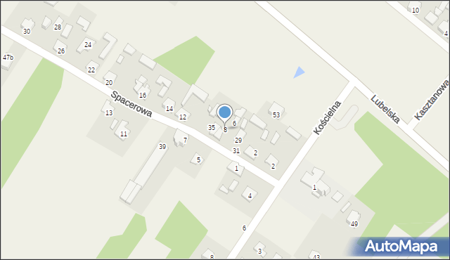Ostrów, Spacerowa, 8, mapa Ostrów