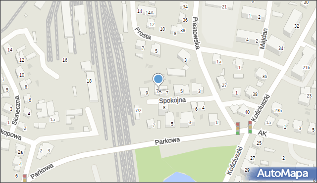 Ostrów Wielkopolski, Spokojna, 7A, mapa Ostrów Wielkopolski
