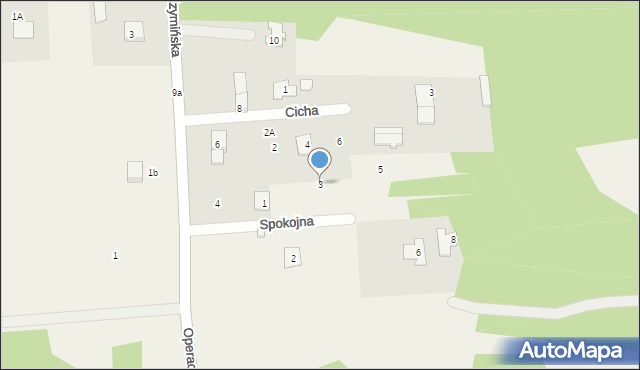 Ostrówek, Spokojna, 3, mapa Ostrówek