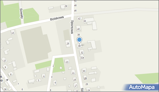 Ostrowy nad Okszą, Sportowa, 34, mapa Ostrowy nad Okszą