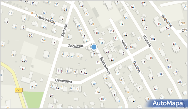 Otrębusy, Spacerowa, 13, mapa Otrębusy