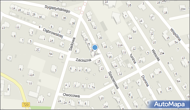 Otrębusy, Spacerowa, 17, mapa Otrębusy