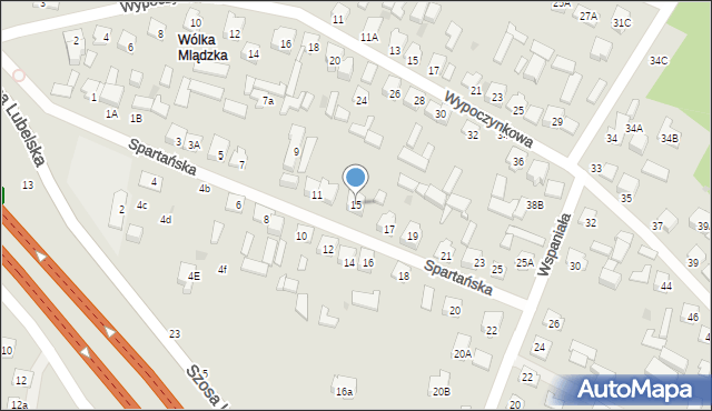 Otwock, Spartańska, 15, mapa Otwock