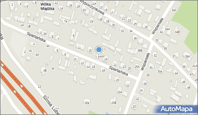 Otwock, Spartańska, 17, mapa Otwock