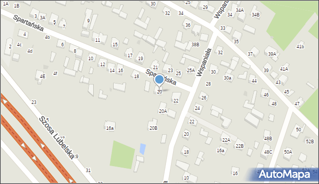 Otwock, Spartańska, 20, mapa Otwock