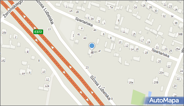 Otwock, Spartańska, 4E, mapa Otwock